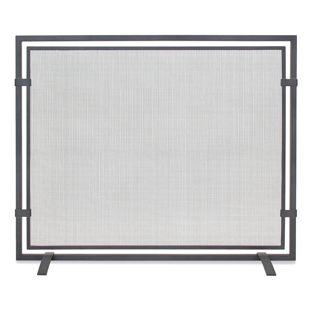 Pilgrim Home & Hearth 18251 Sinclair Single Panel Fireplace Screen, Natural Iron 39”W x 31”H, 21 Lbs