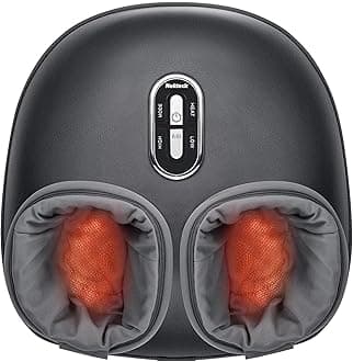 Nekteck Shiatsu Foot Massager Machine with Soothing Heat, Deep Kneading Therapy, Improve Blood Circulation and Foot Wellness,Relax for Home or Office Use(Gray)