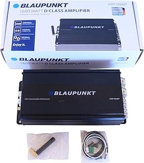 AMP1804BT Car Audio 4-Channel Class D Amplifier 1600W with Streaming Bluetooth Full Range Amp.