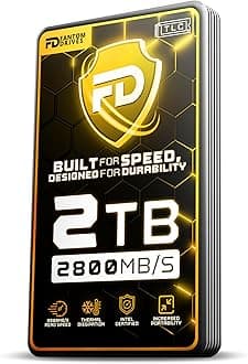 Fantom Drives Extreme 2TB External SSD - 2800MB/s, Thunderbolt 3 and 4, USB Type-C, Aluminum, 3D NAND TLC, TB3X-2300N2TB