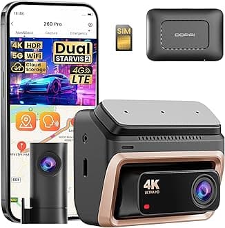DDPAI Dash Cam Z60 Pro 4G LTE with SIM Card Hardwire Kit Set