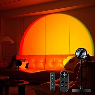 Sunset Lamp Projector with Remote Control and Button Switch,Multicolor Changing LED Projection Lamp 360 Degree Rotation Sunlight Lamp for Bedroom/Photography/Party/Tiktok Live/Room Decor/Gifts Women