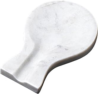 Creative Home 7.9" L x 5.4" W Natural Creamy White Marble Spoon Rest
