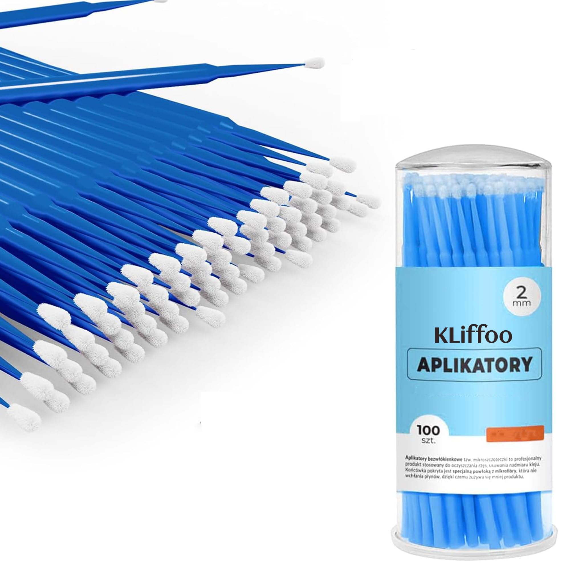 Kliffoo 100 PCS Micro Applicators Brush for Makeup and Personal Care,Soft Microswabs for Eyelash Extensions Makeup Brushes Bendable for Dental/Oral/Microswab Applicator Lashes Micro Mascara (2.5mm)