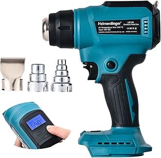Cordless Heat Gun Compatible with Makita 18V Battery, Max 1202°F Heavy Duty Hot Air Gun with Overload Protection,Fast Heating for Crafting, Shrink Tubing,Vinyl Wrap
