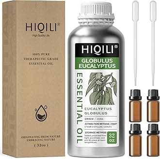 HIQILI 32 Fl Oz Eucalyptus Essential Oil, 100% Pure Natural Eucalyptus Oil for Diffuser, Humidifier - 1000ML