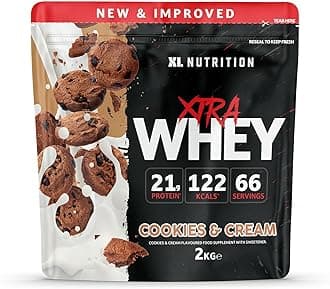 Whey Protein Powder | High Protein, Low Carbohydrates | 67 Servings, 2kg | Suitable for Vegetarians | Ideal for Muscle Building, Recovery Support (Cookies & Cream)