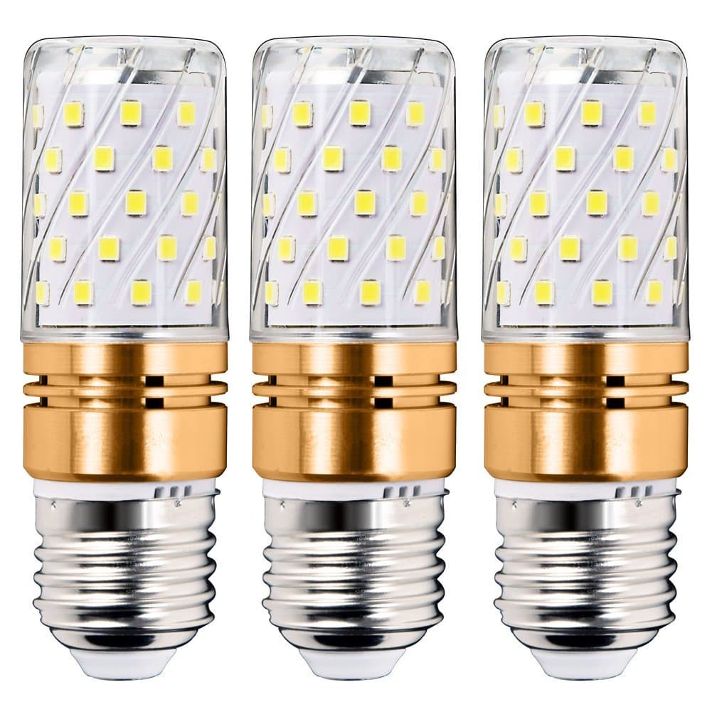 3 Pack E27 Candle Bulbs 12W Screw LED Light Bulbs, E27 LED Bulb LED Corn Bulbs, Screw LED Candle Bulbs, Warm White 3000K, Non-Dimmable [Energy Class A+] [Energy Class A+]