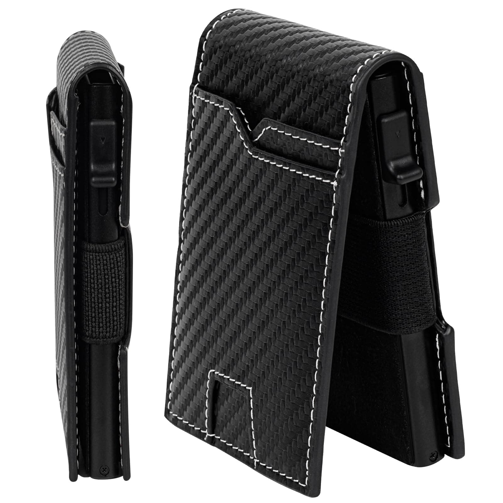 Slim Wallet for Men, Personalized Smart Wallet with RFID Blocking Men's Minimalist Credit Cards Passport Holder Money Clip Wallets with Engraved Accessory Keyring AirTag Leather Sheath