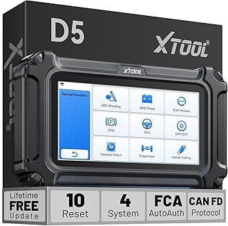 XTOOL D5 Car Code Reader and Reset Tool, Engine ABS SRS Transmission Car Diagnostic Tool with EPB Service, ABS Bleed, Throttle Relearn, Clear Check Engine Light Code Reader with 10 Resets, Free Update