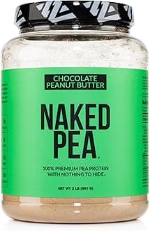 NAKED Pea - Chocolate Peanut Butter Protein from US & Canadian Farms, Organic Cocoa, Organic Coconut Sugar - No GMO, No Soy, and Gluten Free, Aid Growth and Recovery - 21 Servings