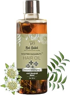 Neem Bhringraj Winter Hair Oil For Men & Women, Reduces Dandruff, Suitable For All Hair Types, No Paraffin, Mineral Oil, Preservatives & Chemicals, 100ml