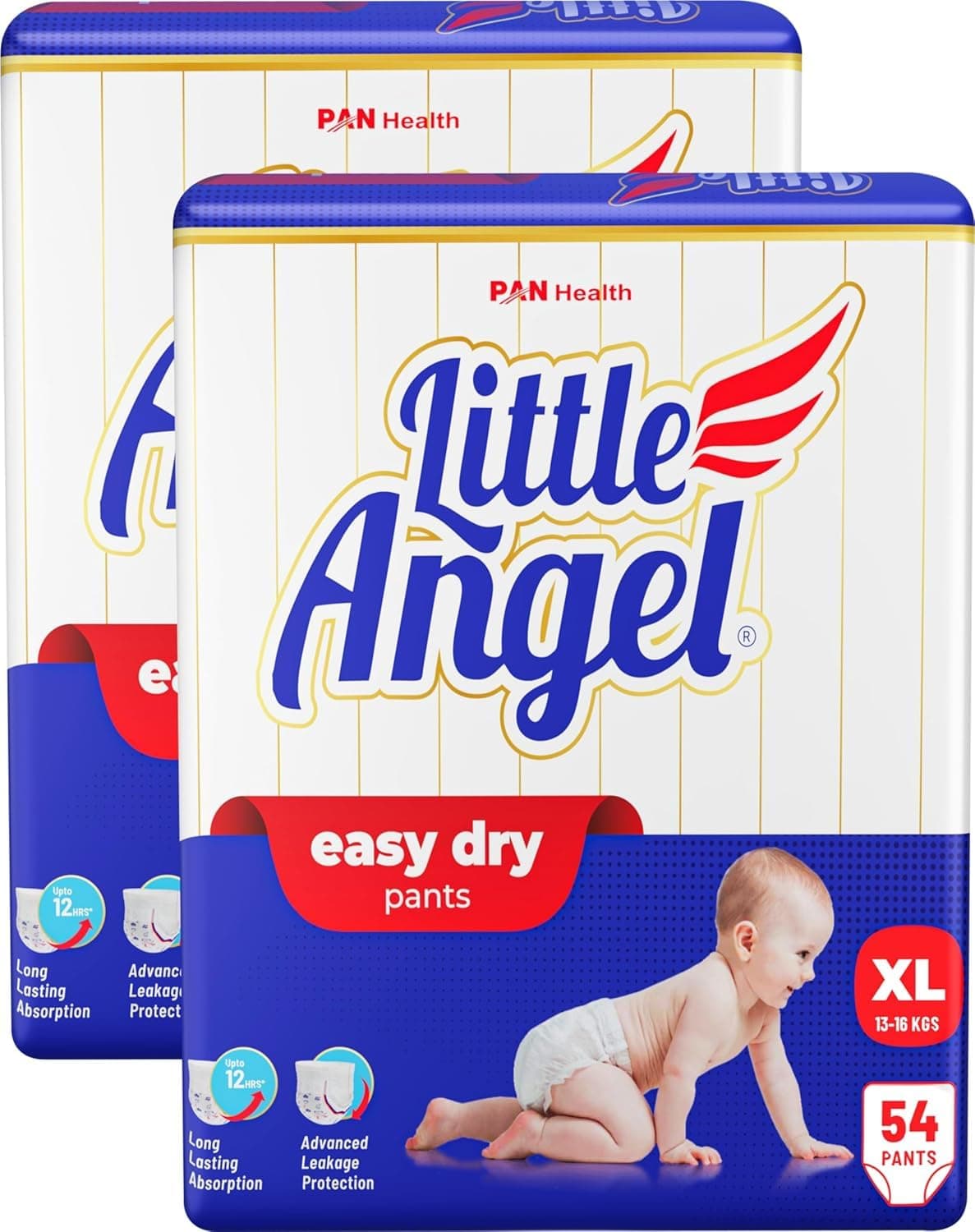 - Easy Dry Pull-up Diaper Pants with 12 hrs Absorption Extra Large (XL) Size, Pack of 2,13-16 Kgs - XL (108 Pieces)