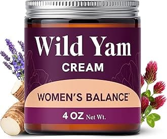 Wild Yam Cream for Hormone Balance | 3450mg Wild Yam for Herbal Menopause & PMS Support | Enriched with Vitex, Black Cohosh, Lavender & More | Estrogen & Progesterone Free Balancing Cream | 4 Oz.