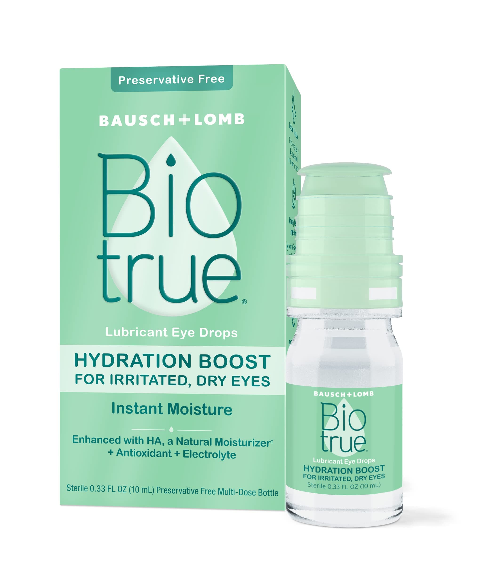 - Biotrue Hydration Boost, Preservative-Free Eye Drops for Dry Eyes, Instantly Moisturizes, Rehydrates, Contact Lens Friendly, Refresh & Relieve Eye Irritation, 0.33 FL Oz (Pack of 1)