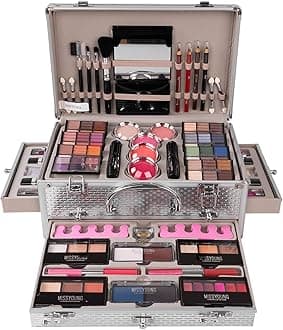 All-in-One Make-up Box Set Multi-purpose Cosmetic Storage Beauty Case Professional Contain Eyeshadow Concealer Lip gloss Blusher Compact Powder Eyebrow and Makeup Pencil Brush #1