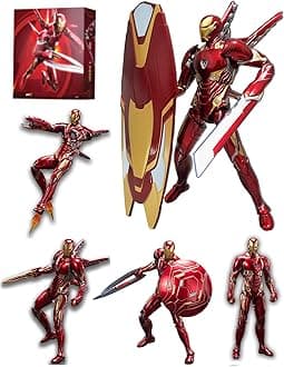 OVONNI 7 Inch MK50Ironman(Deluxe Version) Collectible Action Figure,All Joints Movable,Multi Weapon Accessories