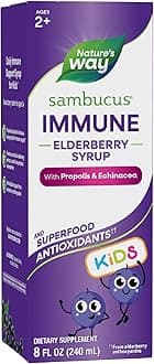 Nature's Way Sambucus Elderberry Immune Syrup for Kids*, Immune Support*, with Elderberry Extract, Echinacea & Propolis, Berry Flavor, 8 Fl Oz