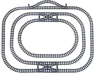 Train Track Railroad Accessories - City Train Track System with Railroad Crossing, Compatible with Major Brand Trains in Building Blocks