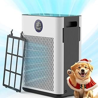 FRESHDEW Air Purifier for Home Up to 2300ft² with H14 True HEPA & Double-Sided Intake | Washable Pre-Filter & Air Quality Sensor | 22dB Ultra Quiet for Bedroom | Allergen/Dust/Smoke/Pet DanderRecycled Claim Standard Blended