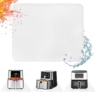 Heat Resistant Mat for Air Fryer, 15 x 18in Heat Resistant Mat for Countertop, Fireproof Silicone Countertop Protector Appliance Slider for Air Fryer, Coffee Maker, Toaster, Oven (White)