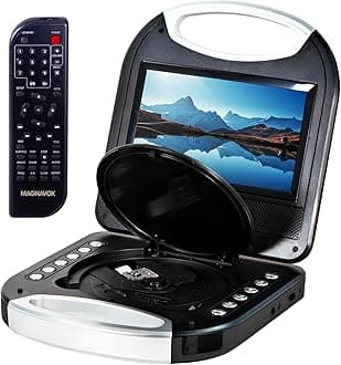 Magnavox Black 7 Inch Portable DVD Player With Remote Control, And Car Adapter, TFT Screen, CD Player (MTFT750-BK)