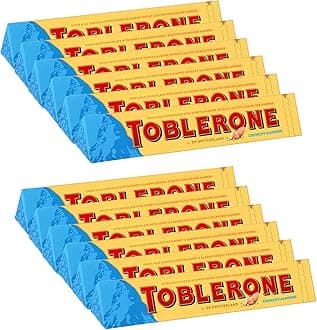 Toblerone Of Switzerland Swiss Milk Chocolate With Crunchy Almonds, 12 Pack Pouch, 12 X 100 Gm