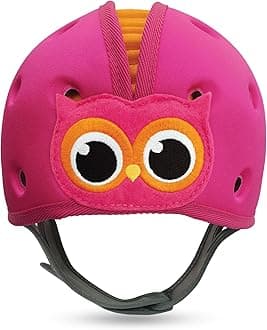 SafeheadBABY Award-Winning Infant Safety Helmet Baby Helmet for Crawling Walking Ultra-Lightweight Baby Head Protector Expandable and Breathable Toddler Head Protection Helmets - Owl Pink
