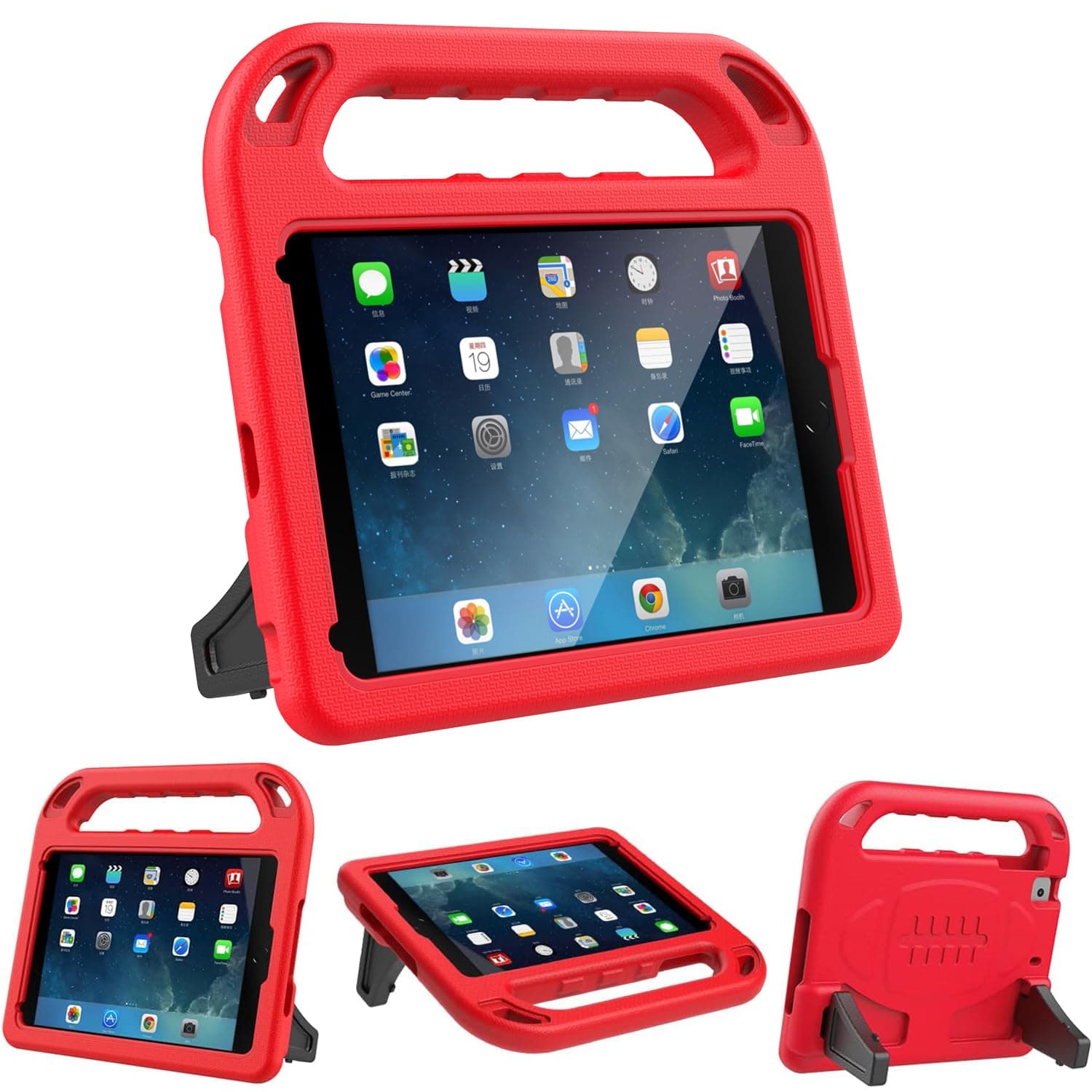 LEDNICEKER Kids Case for iPad Mini 1 2 3 4 5 - Light Weight Shock Proof Handle Friendly Convertible Stand Kids Case for iPad Mini, Mini 5 (2019), Mini 4, iPad Mini 3rd Gen, Mini 2 -Red