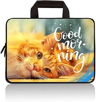 Baocool11 11.6 12 12.1 12.5 inch Laptop Carrying Bag Chromebook Case Notebook Ultrabook Bag Tablet Cover Neoprene Sleeve for Apple MacBook Air Samsung Google Acer HP DELL Lenovo Asus(Cat)