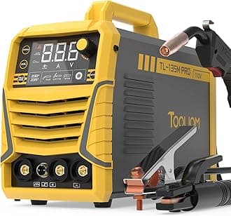 TOOLIOM 135A Gasless Flux Core MIG Welder 110V MIG Welder Flow MIG/Lift TIG/Stick Welding Machine 3 in 1 IGBT DC Inverter with LCD Display