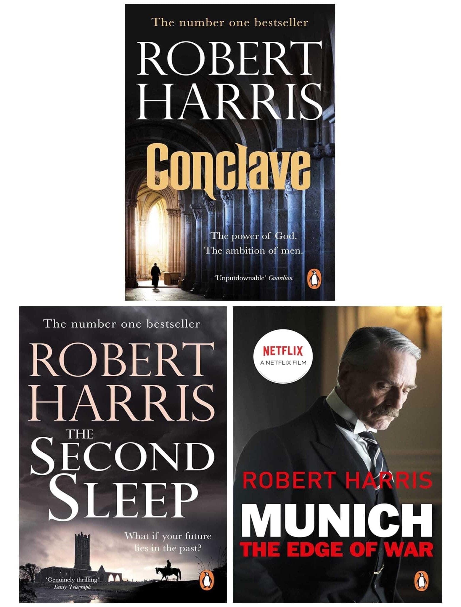 Robert Harris 3 Books Collection Set (Conclave, The Second Sleep & Munich)