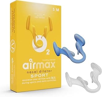 Airmax Sport Nasal Dilator Trial Pack | 76% More Airflow | Boost Oxygen for Sports, Running, Cycling & Yoga | Nasal Strips Alternative for Better Breathing & Anti-Snoring