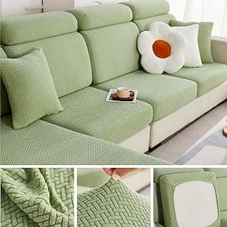 Soothing Home Sofa Covers, Sofa Hero Covers, Upgrade Stretch Fit Anti Slip Universal Sofa Cushion Covers, Wear Resistant, Stain Resistant & Washable (Fruit Green, Back Cover(L))
