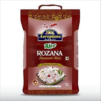 Aeroplane Rozana Premium Basmati Rice | Perfectly Aged | Long Grain with Rich Aroma Basmati Rice, 10 Kg