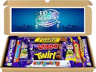Eid Mubarak Chocolate Hamper | Letter box Chocolate Gift Selection Box | 10 Fullsize Cadburys Dairy Milk Chocolate bars | Ideal Eid Gifts For Kids, Men, Women
