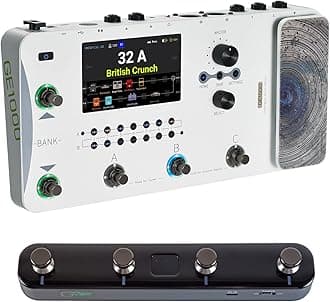 GE1000 White Processional Guitar Processor Flexible I/O routing options MIDI IN and OUT, F4 Wireless Controller, Bluetooth Audio Playback, USB OTG Recording, USB MIDI Function