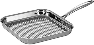 Tramontina Grill Pan Stainless Steel Tri-Ply Clad 11-Inch, 80116/072DS