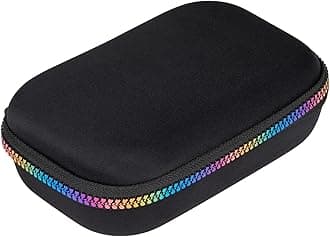 ZIPIT Colorz Pencil Box for Girls & Boys, Holds Up to 60 Pens, Sturdy Storage Container for School and Office Supplies, Secure Zipper Closure (Black & Rainbow)