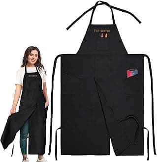 Full Coverage Pottery Apron Split Leg - 100% Cotton Canvas Potter's & Ceramics Aprons with Pockets for Women & Men