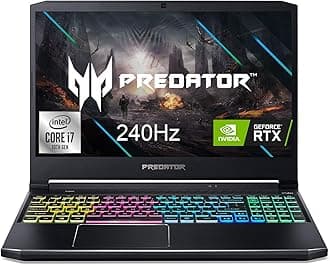Acer Predator Helios 300 Gaming Laptop, Intel i7-10750H, NVIDIA GeForce RTX 2070 Max-Q 8GB, 15.6" FHD 240Hz 3ms IPS Display, 16GB Dual-Channel DDR4, 512GB NVMe SSD, WiFi 6, RGB Keyboard, PH315-53-71QX