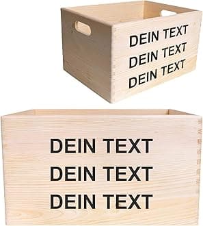 Creative Deco Personalised Any Text Gifts for Women, Men, Girls or Boys | Unique Wish Custom Gift Box | Customised Wooden Storage Box with Hinged Lid | Perfect as a Keepsake or Decoration