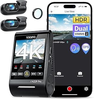 A229 Pro 3 Channel 4K HDR Dash Cam, Dual STARVIS 2 Sensors IMX678 & IMX675, 4K+2K+1080P Front Inside and Rear Triple Car Camera, 5GHz WiFi GPS, Voice Control, 24H Parking Mode