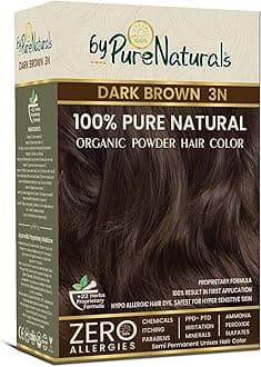 100% Organic Hair Colour Powder 3N Dark Brown 60gm | Safest Beard Colour for Men | Natural Hair Colour for Women & Men