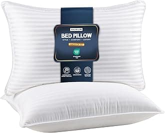 Utopia Bedding Bed Pillows for Sleeping Standard Size (White), Set of 2, Down Alternative Pillow for Sleeping, Cooling Hotel Quality Pillow Set for Back, Stomach or Side Sleepers