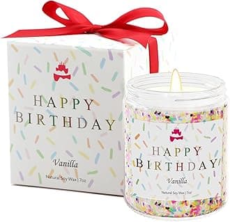 Lihome Happy Birthday Candle - Birthday Gifts for Women, Men, Mom, Dad, Sister, Teacher, Friends - Best Gifts for Ideas, Natural Soy Wax Vanilla Scented Candles