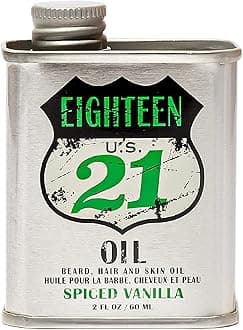 - 18.21 Man Made Hair, Skin & Beard Oil for Men, 4 Scents - Non-Greasy, Conditioning Balm with Castor Seed, Jojoba, and Argan Oils - Premium Tattoo and Mustache Care Products