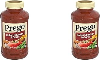 Prego Italian Sausage and Garlic Meat Sauce, 44 OZ Jar (Pack of 2)