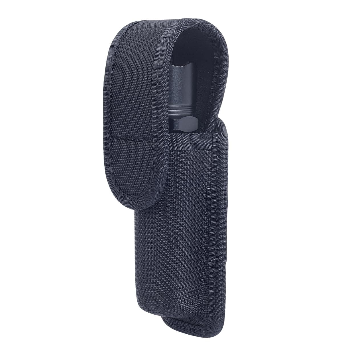 TAFTACFR Molded Flashlight Pouch Tactical Flashlight Holster with Removable Top Cover and Hidden Snap Flash Light Case for Duty Belt