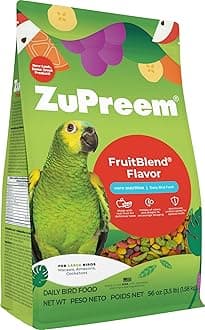 FruitBlend Bird Pellets, Daily Bird Food for Amazon, Cockatoo, Macaw, Core Nutrition for Large Birds, Made in USA, Pellets for Large Birds, Macaw Food (L, 3.5 lbs)